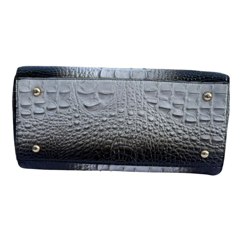 Black White and Gray Faux Crocodile Crossbody Bag Purse - Picture 3 of 6